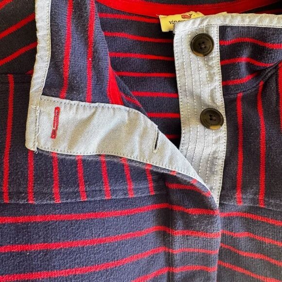 Vineyard Vines Women's Navy and Red Striped Long Sleeve Tee - Picture 10 of 13